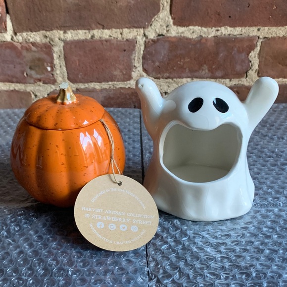 10 Strawberry Street Halloween Ghost and Pumpkin Set - Picture 1 of 4